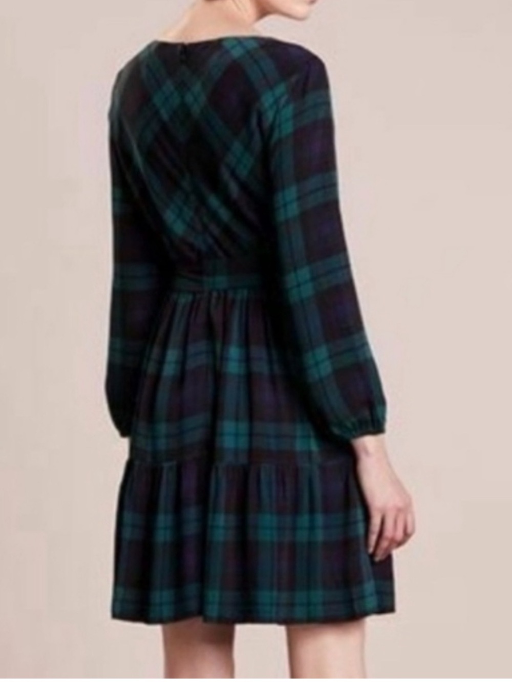 J. Crew Drapey Blackwatch Tartan plaid dress H3169 - Picture 5 of 12